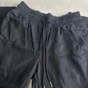 Quince Black 100% Linen Pants Size Small